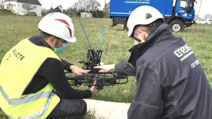 Installation de balises par drone